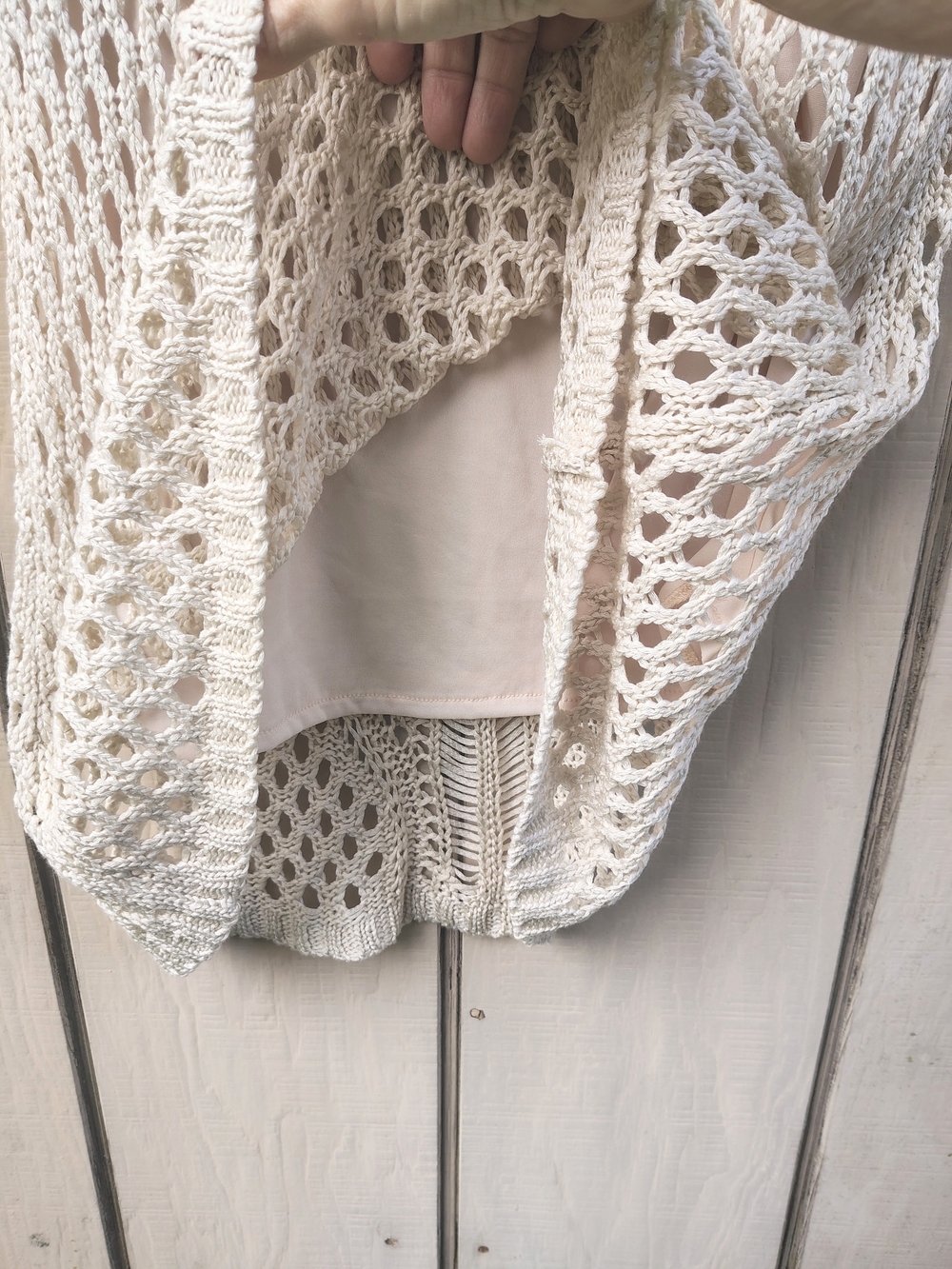 Two Sisters Boho Hippie Crochet Mini Dress Sleeveless M Cream Coastal Cowgirl - Picture 5 of 7